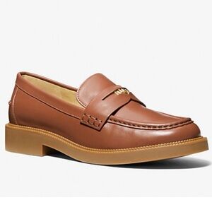 NEW Michael Kors Eden Luggage Leather Loafer in Chestnut  Brown - SZ 7.5